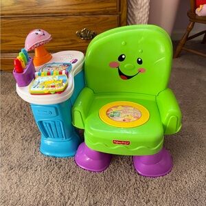 Fisher-Price Green and Purple Learning Chair with Blue Desk